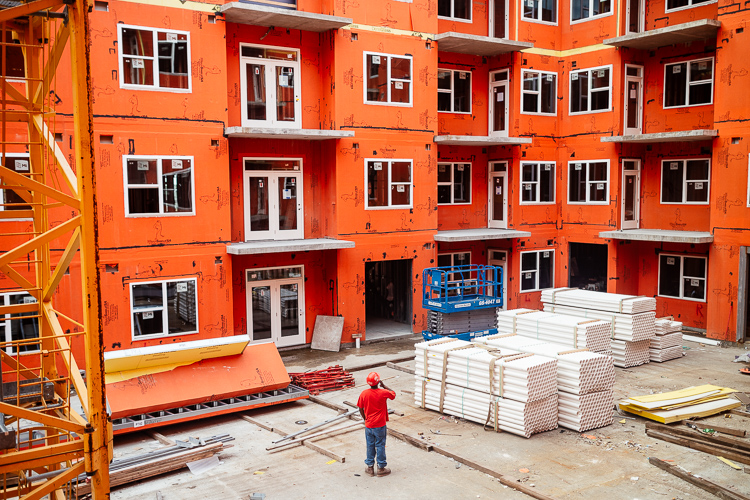 Construction at The Boulevard, a development from The Platform in New Center