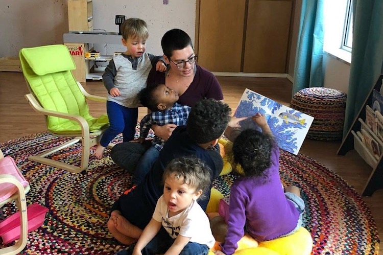 Julia Cuneo, one of DRCC's founders, with kids