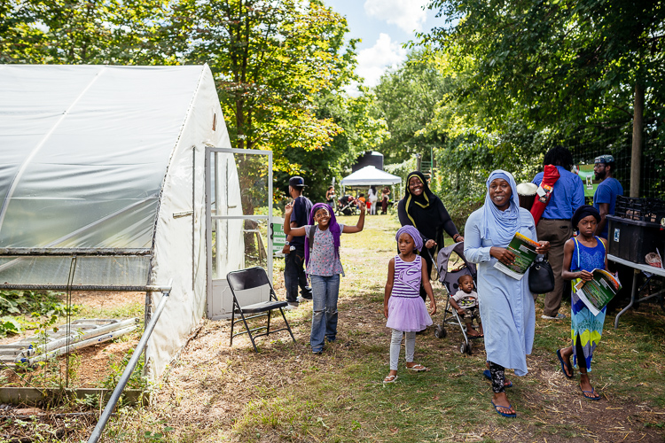 A family enjoying the Harvest Festival