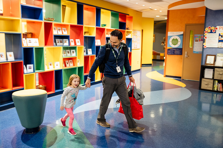 Joe Dudek picks up his daughter from Bright Horizons Early Education & Preschool