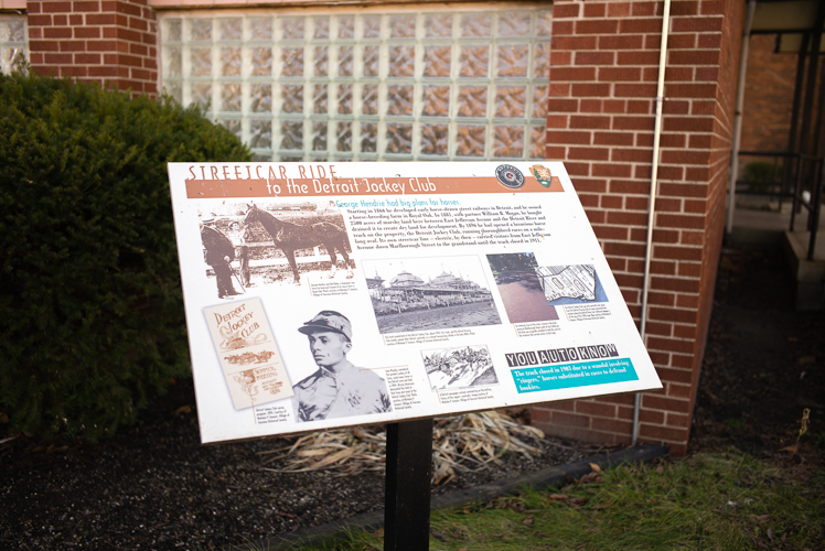 Historical marker for the Detroit Jocke Club