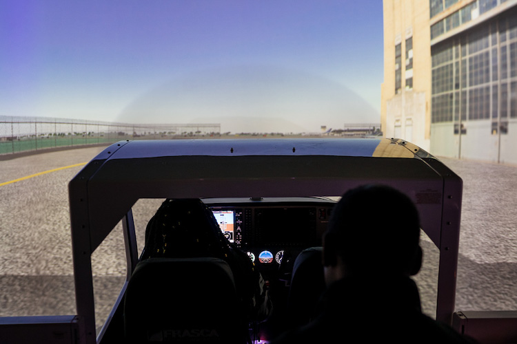 Flight simulator at Davis Aerospace Technical High School