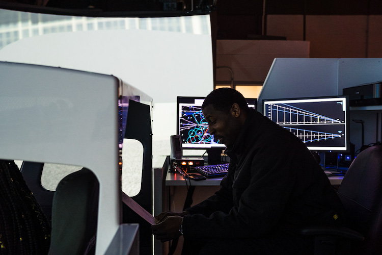 Flight simulator at Davis Aerospace Technical High School