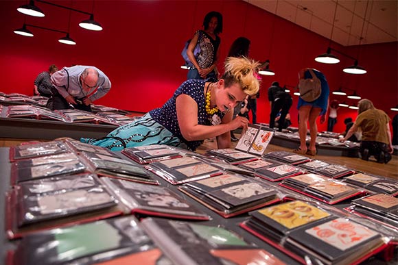 Collection of 30,000 postcard-sized drawings by Mark Mothersbaugh on exhibit at the Akron Art Museum