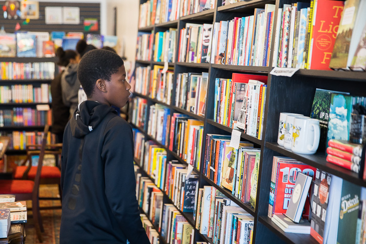 River Rouge students at Pages Bookshop