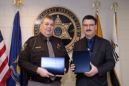 Sanilac County Sheriff Paul Rich and Sanilac County Community Mental Health CEO Wilbert Morris