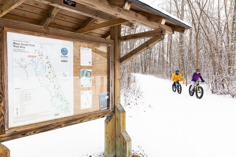 Fat-tire cyclists take a ride a ride at River Bends Park in Shelby Twp.