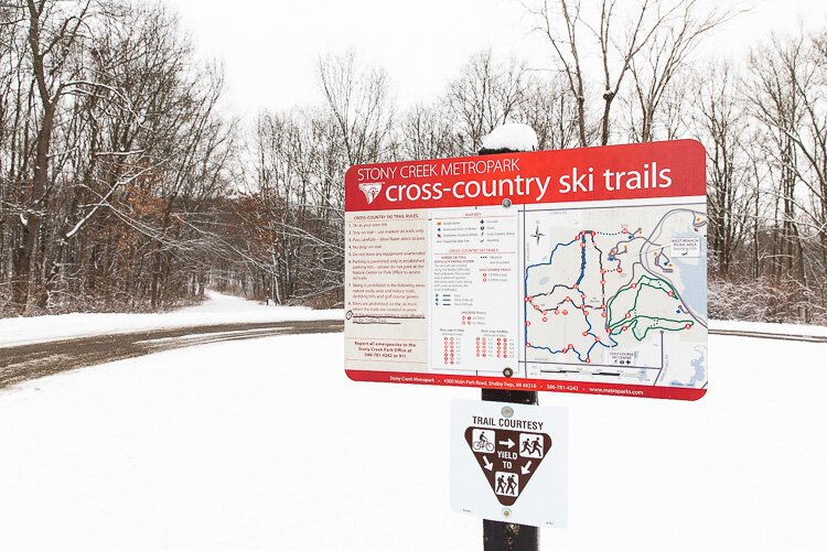 A cross-country ski trail at Stony Creek.