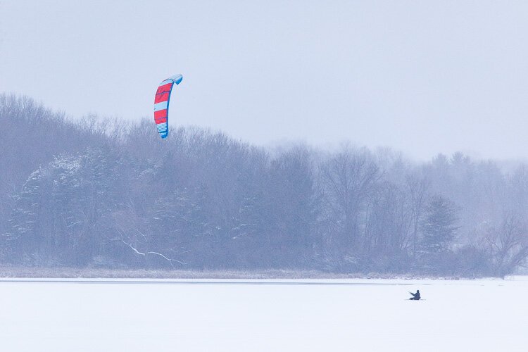 A para-slider has some fun at Stony Creek.