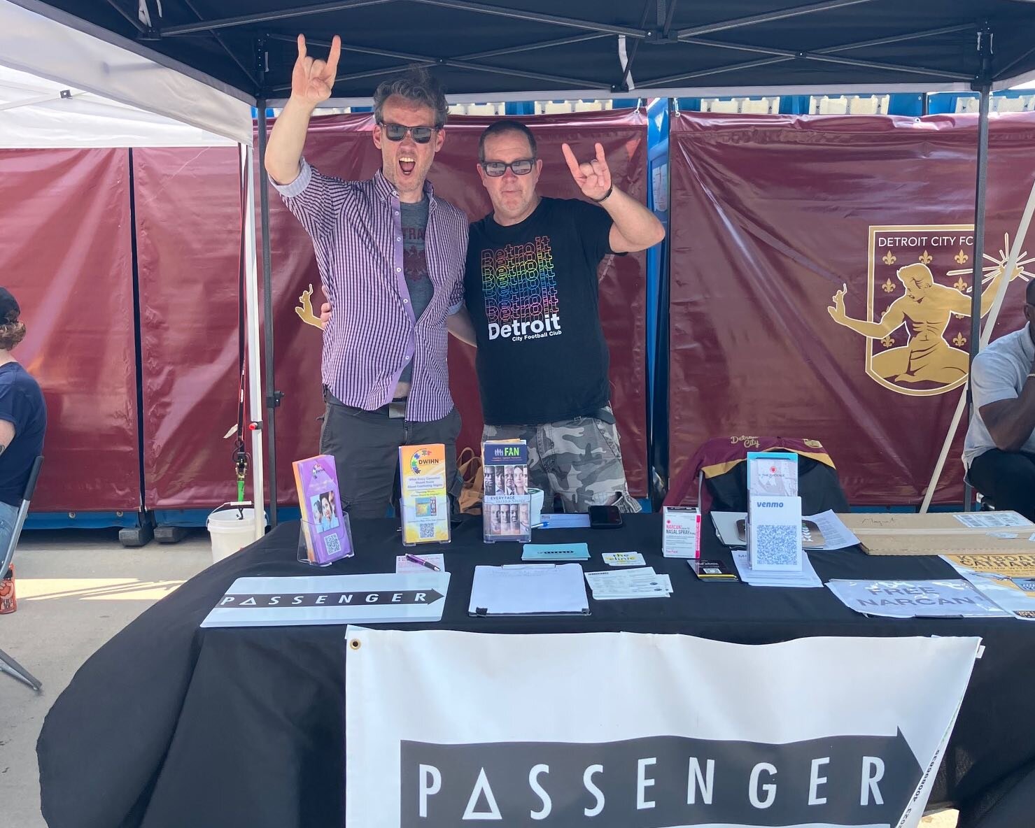 Chris Tait and Tim Price - Narcan distribution at Detroit City FC match 