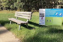 Signage promoting physical activity in Baldwin.