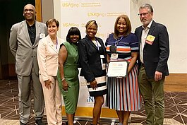 Detroit Area Agency on Aging staff recently accepted two awards from USAging.
