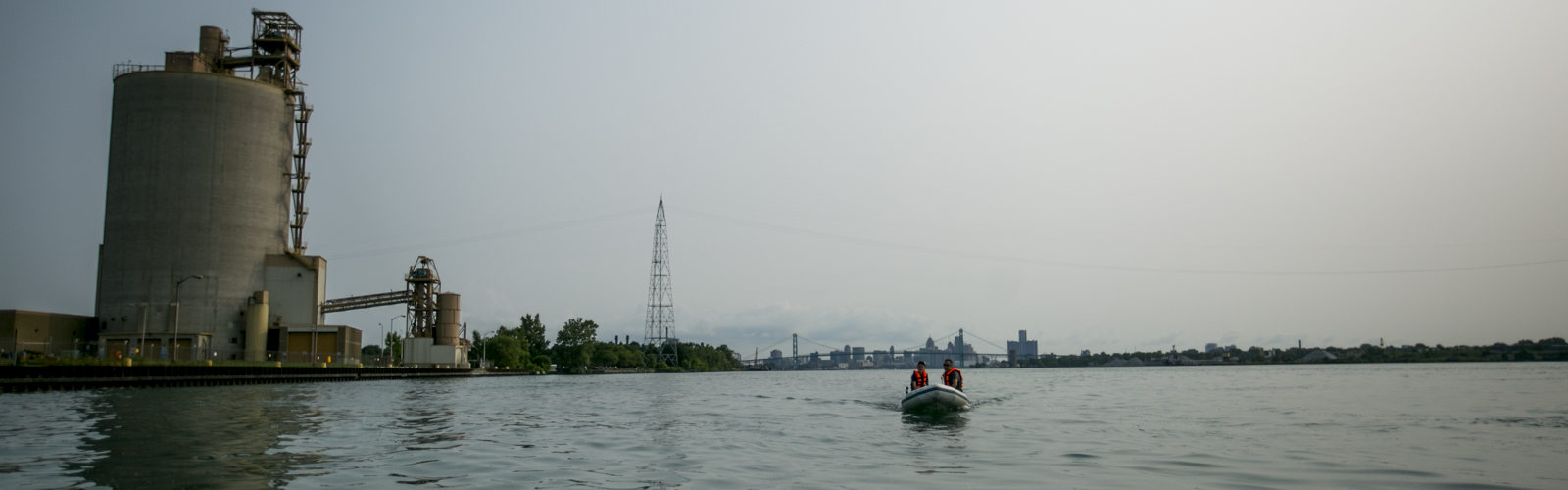 Tom and Mark Nardone trash fishing near Zug Island