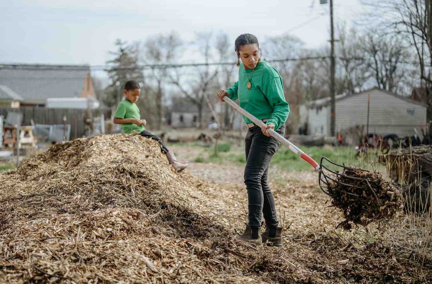 Dazmonique Carr and her son Prince at Deeply Rooted Gardens