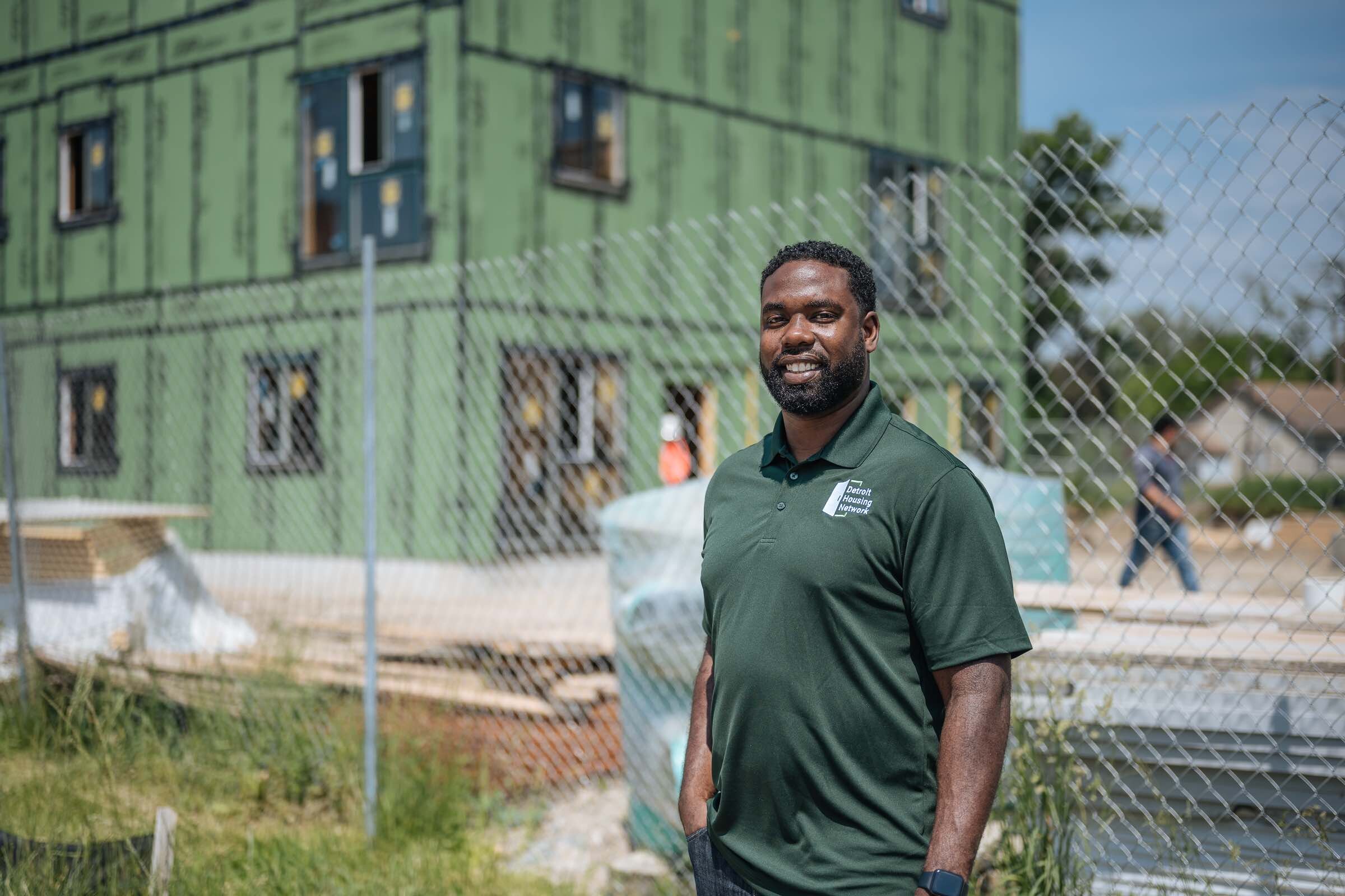 Jason Headen, Vice President of the Detroit Market at CHN Housing Partners, at a new CHN housing development on Orchard Street