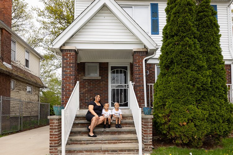 Briana Mason and her daughters at their Morningside home